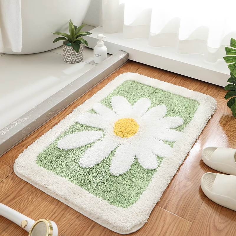 Waterproof Plush Area Rug - Elegant Florals Perfect for Family Rooms H260226