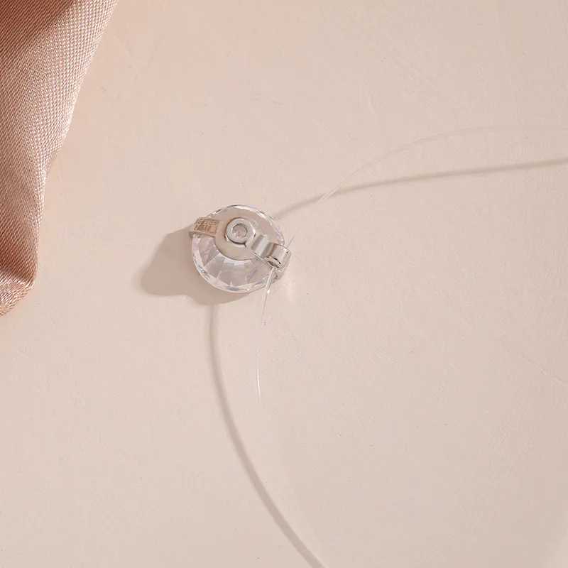 Transparent Fishline Womens Chokers Crystal Ball Pendants Shiny Luxury Wedding Neck Jewelry Fashion Neck Accessories Collar V250625