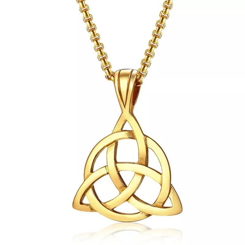 European and American Fashion Simple Alloy Triangle Integrated Retro Men and Women's Universal Domineering Necklace