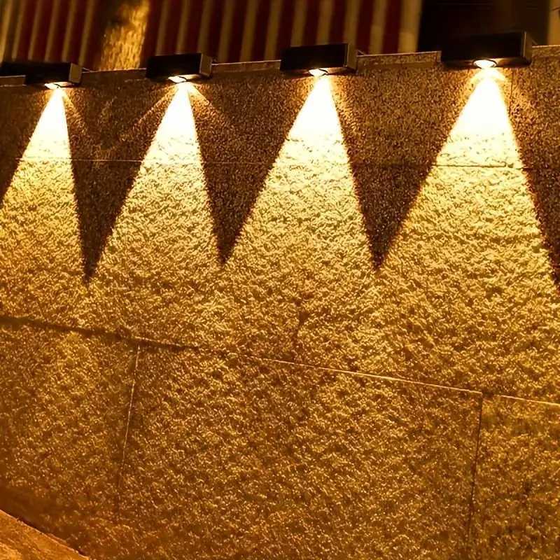 1/2/4/6PCS Solar Outdoor Deck Lights for Balcony Staircase Public Lighting Porch Courtyard Exterior Wall LightsXJ250624