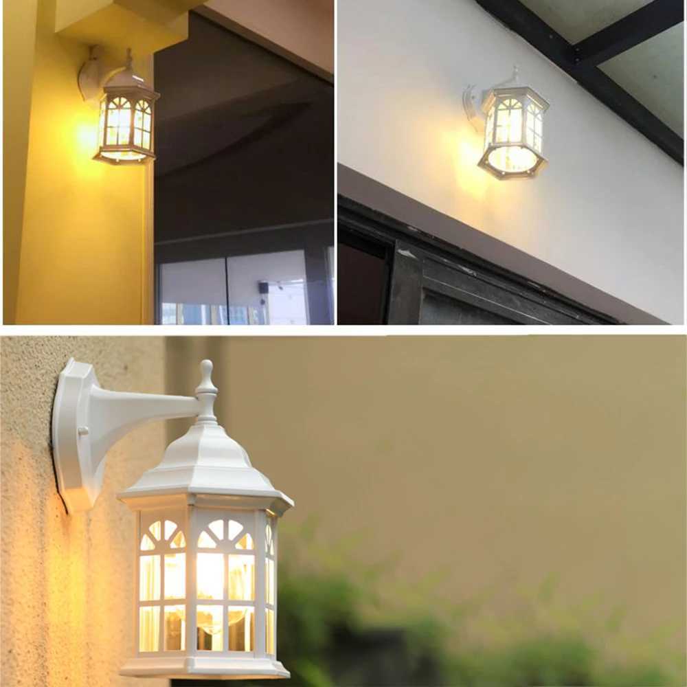 European Style Retro LED Wall Light Waterproof Garden Outdoor Sconce Lamp Vintage Porch Lamp E27 Lighting XJ250624