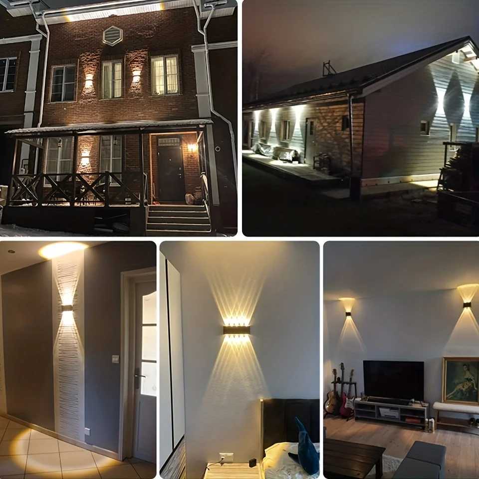 LED Wall Lamp Waterproof IP66 Indoor Outdoor Lamp Up and down glow lights Garden Lights for Living Room Hallway Bedroom Decor XJ250624