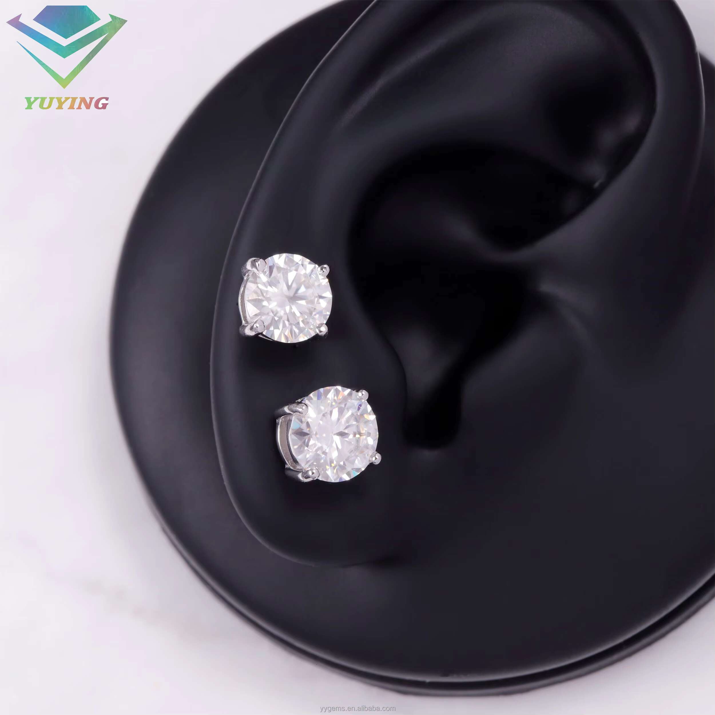 RTS Classic 4 Prongs Mossanite Earrings for Men Women 925 Sterling Silver 1.5CT 2CTVVS Moissanite Diamond Stud Earrings