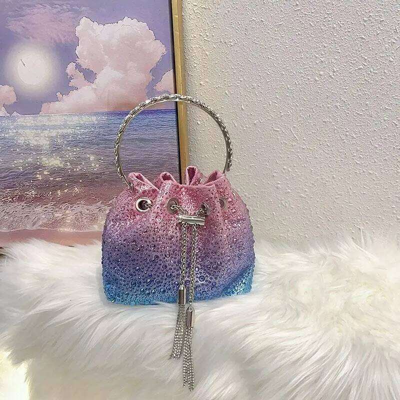 Fashionable Mini Exquisite Pleated With Shiny Color Dias Polka Dots, Niche High-End Feel, And Crossbody Bag