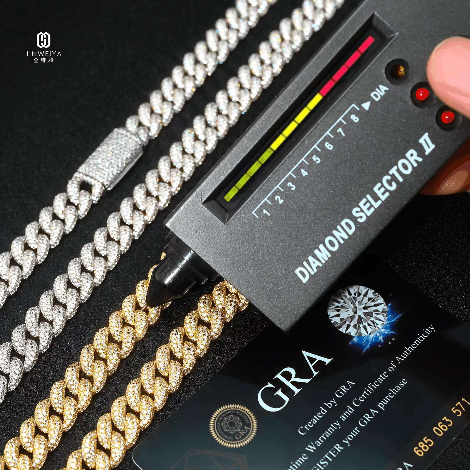 Hot Sale 10mm Wide HipHop Necklace Bracelet Moissanite Cuban Chain Silver Iced Out VVS1 Moissanite Cuban Link Chain