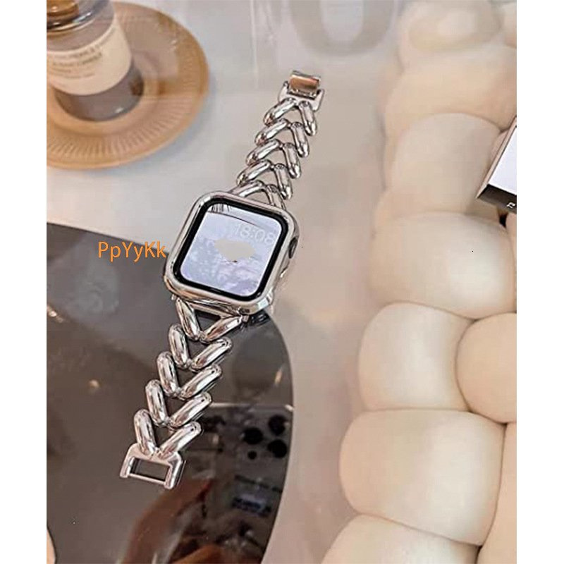 Luxury Premium Designer 8-Shaped Stainless Steel iWatch Band High-End Fashion Elegant Strap for iWatch Series 1-9 SE New Arrival