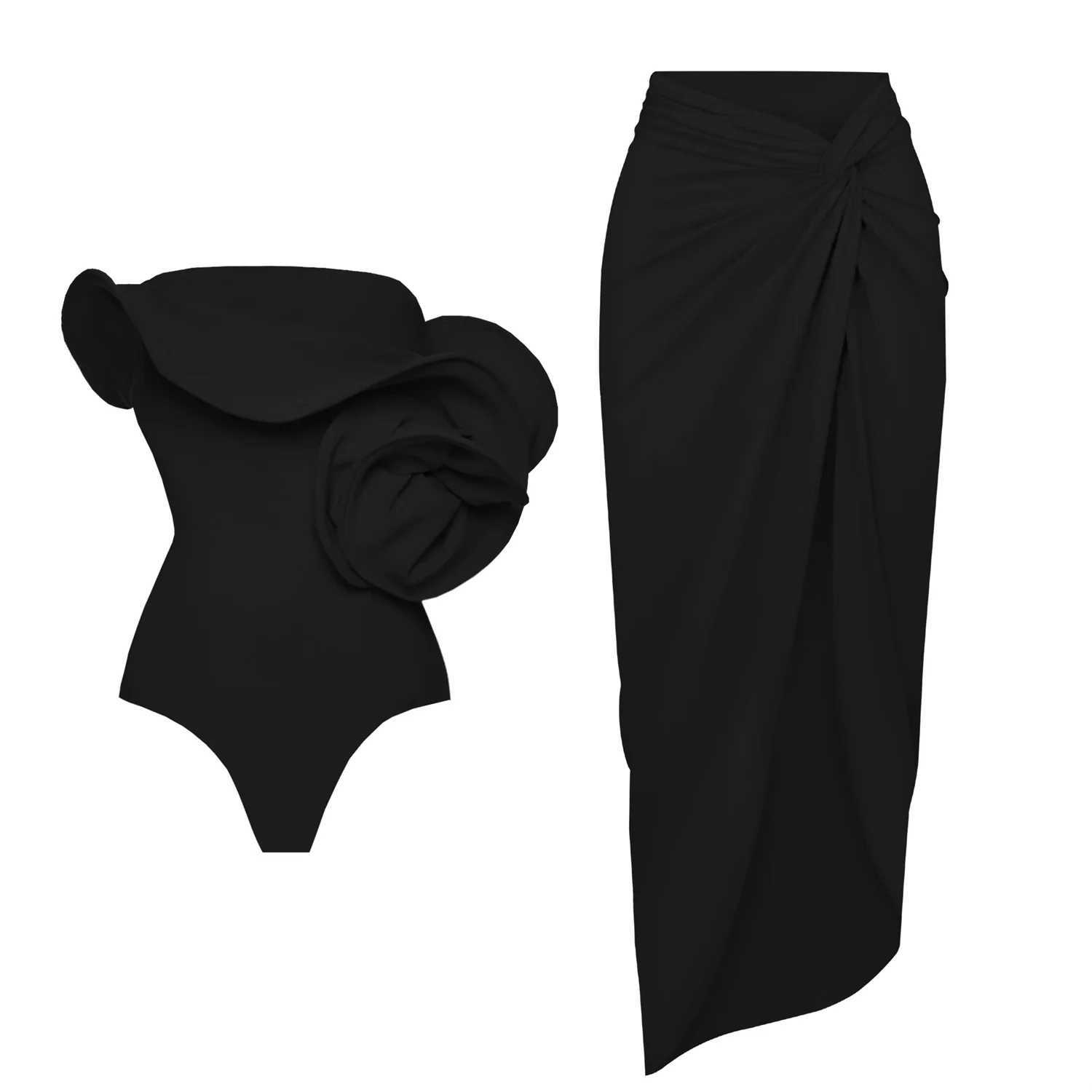 Red Flower One Piece Swimsuit Women Swimwear 2025 Bikini Luxury Designer High Waist Biquini Female Swim Suits Bodysuit BeachwearXJ250624