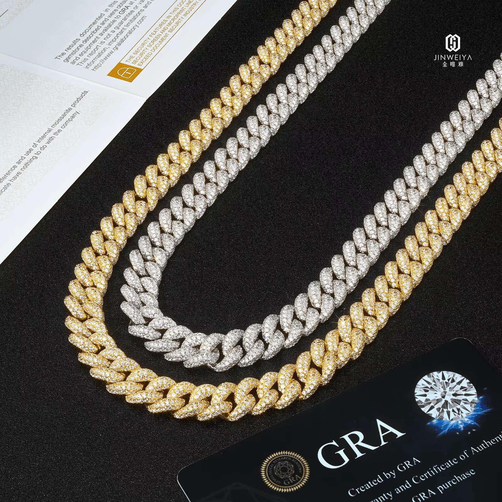 Hot Sale 10mm Wide HipHop Necklace Bracelet Moissanite Cuban Chain Silver Iced Out VVS1 Moissanite Cuban Link Chain