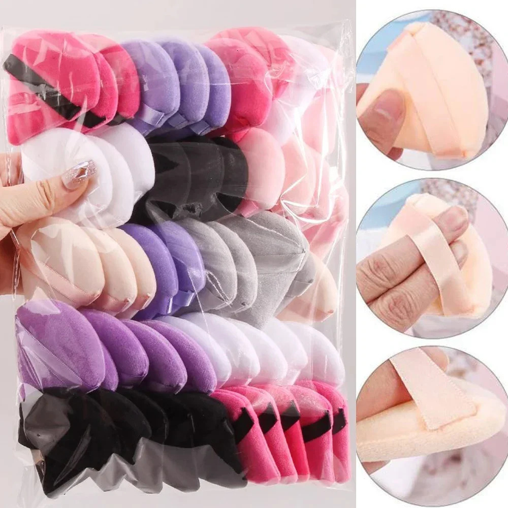 1-20pcs Short Plush Triangle Makeup Puffs Triangle Velvet Washable Powder Puff Cosmetics Eye Beauty Makeup Tool Reusable Sponge 250625