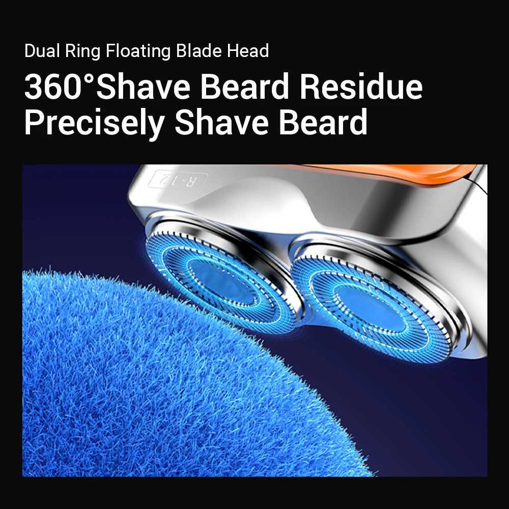 Electric Smart Shaver Digital Display Travel Razor Mini Dual Blade Shaver Waterproof Powerful Men Shaver Portable Beard Trimmer W250625