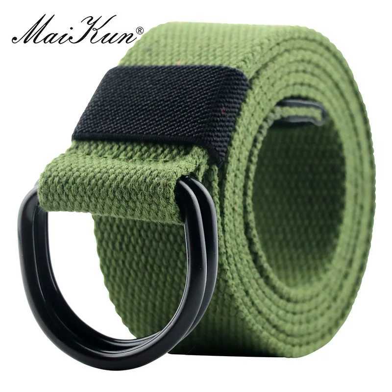 Maikun Tactical Canvas Men Belt High Quality Unisex Double D-Ring Buckle Waistband Casual Canvas Female Belt Fabric For Jeans W250625