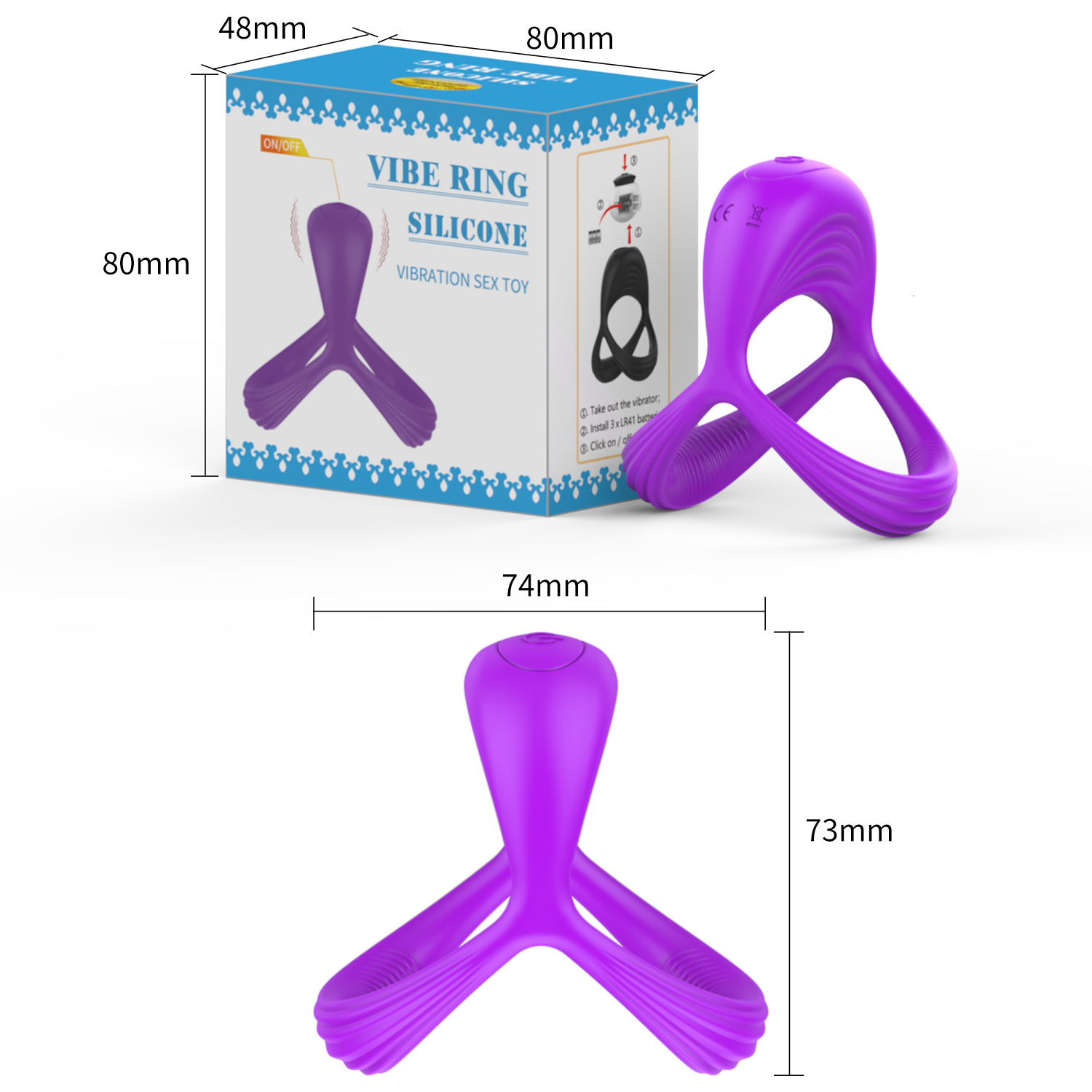Haoqi Fun New Silicone Vibrating Ring Male Vibrator