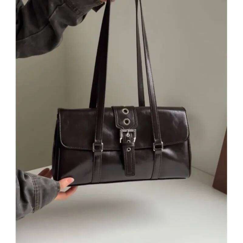 Luxurious Design Bags High Street Coffee Shoulder Bags For Women New Pu Leather Chic Casual Handbag Ladies Large Capacity Underarm Designer Bag