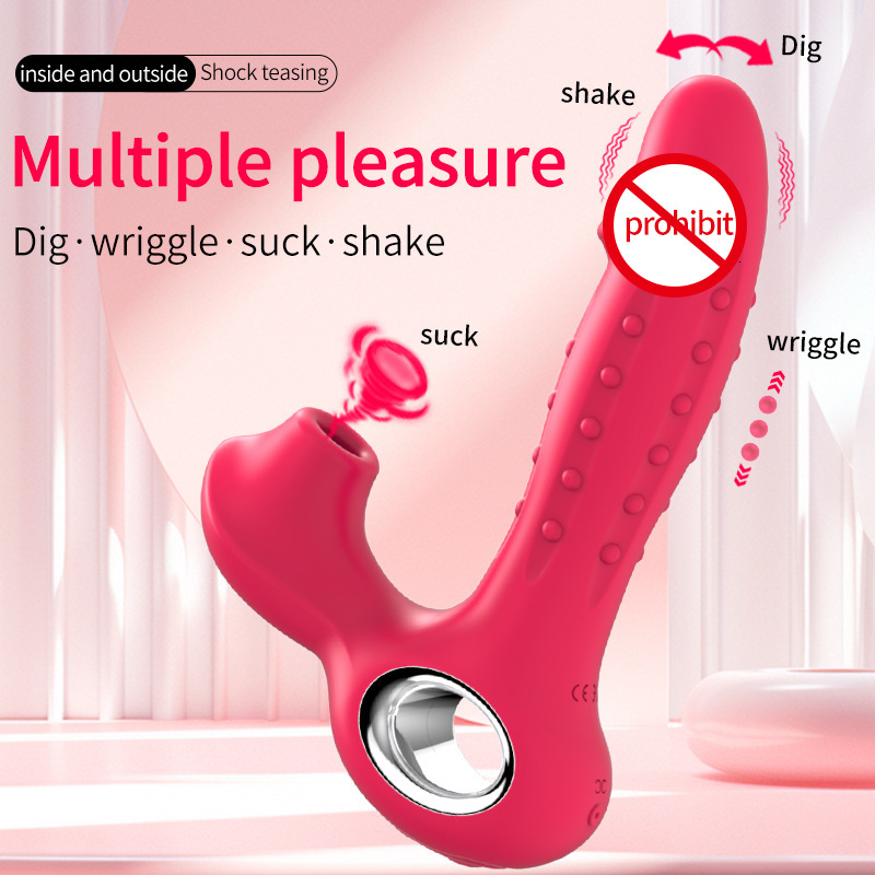 Adult Sex Toys 12-Speed Thrusting Female Masturbation Toy Vibrating Wand Sucking Massager Vibrator