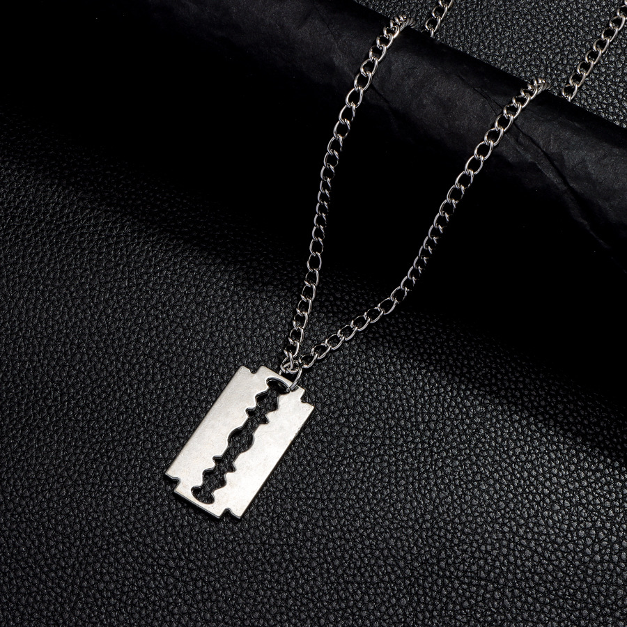 Blade men's and women's necklaces, bold and trendy, simple long sweater chain, men's pendant, personalized pendant