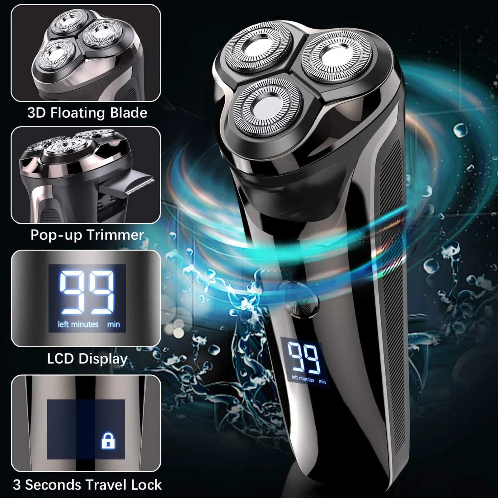2025 New Beard Shavers for Men Electric Razor Cordless USB Rechargeable Triple Blades Shaver Electric Shaver Waterproof FK-373 W250625