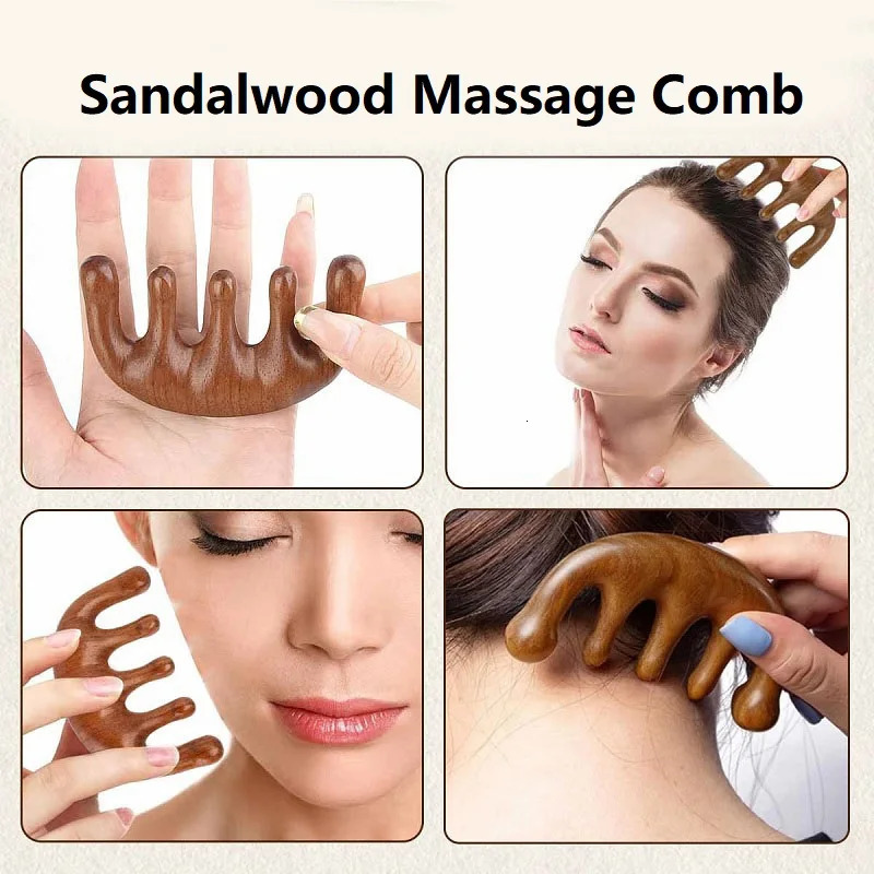 Wooden Massage Wood Massager Comb Scalp Head Oil Massager Scalp Hair Comb Tools AMS01 250625