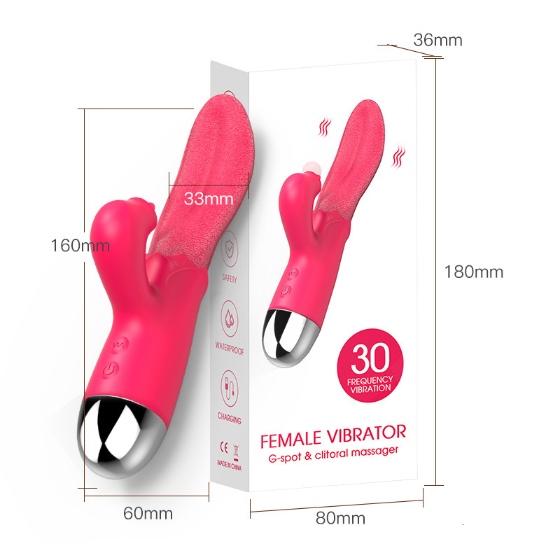New Silicone USB Charging Vibrator Adult Sex Toy Female Masturbation Tongue Licking Massager