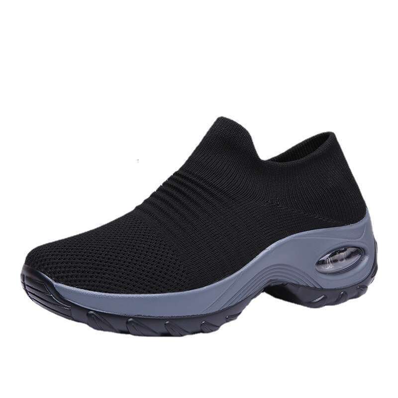 Hot Style Plus Size Women's Air Cushion Flyknit Casual Slip-On Fashion Shake Quanzhou Sports Shoes