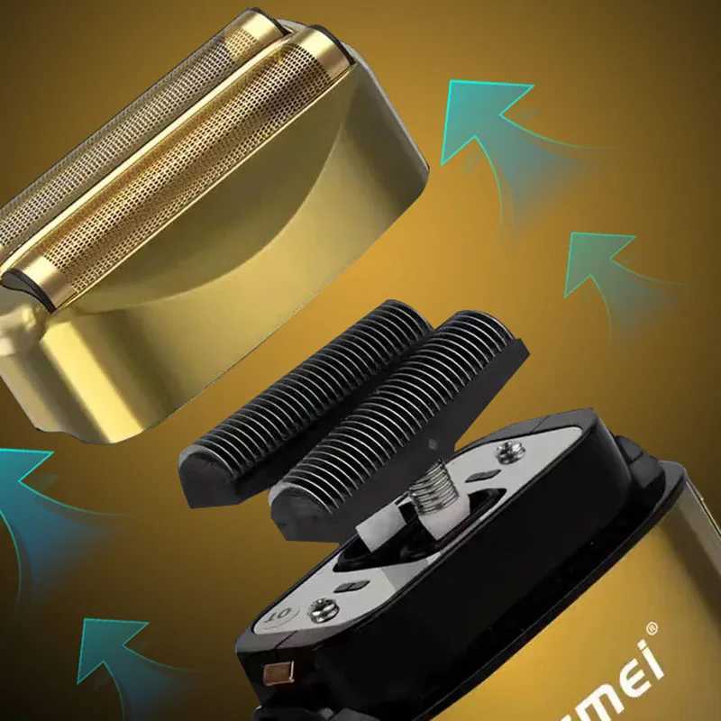 Kemei KM-TX10 Electric Shaver Beard Trimmer for Men Rechargeable Dry Wet Shaver Machine Reciprocating Safety Razor Blade Replacement W250625