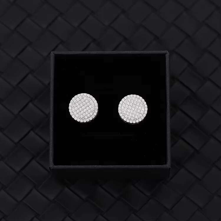 RTS Jewelry Stud Earring Shine D Color VVS Moissanite Diamond Gold Plated 925 Sterling Silver Stud Earring