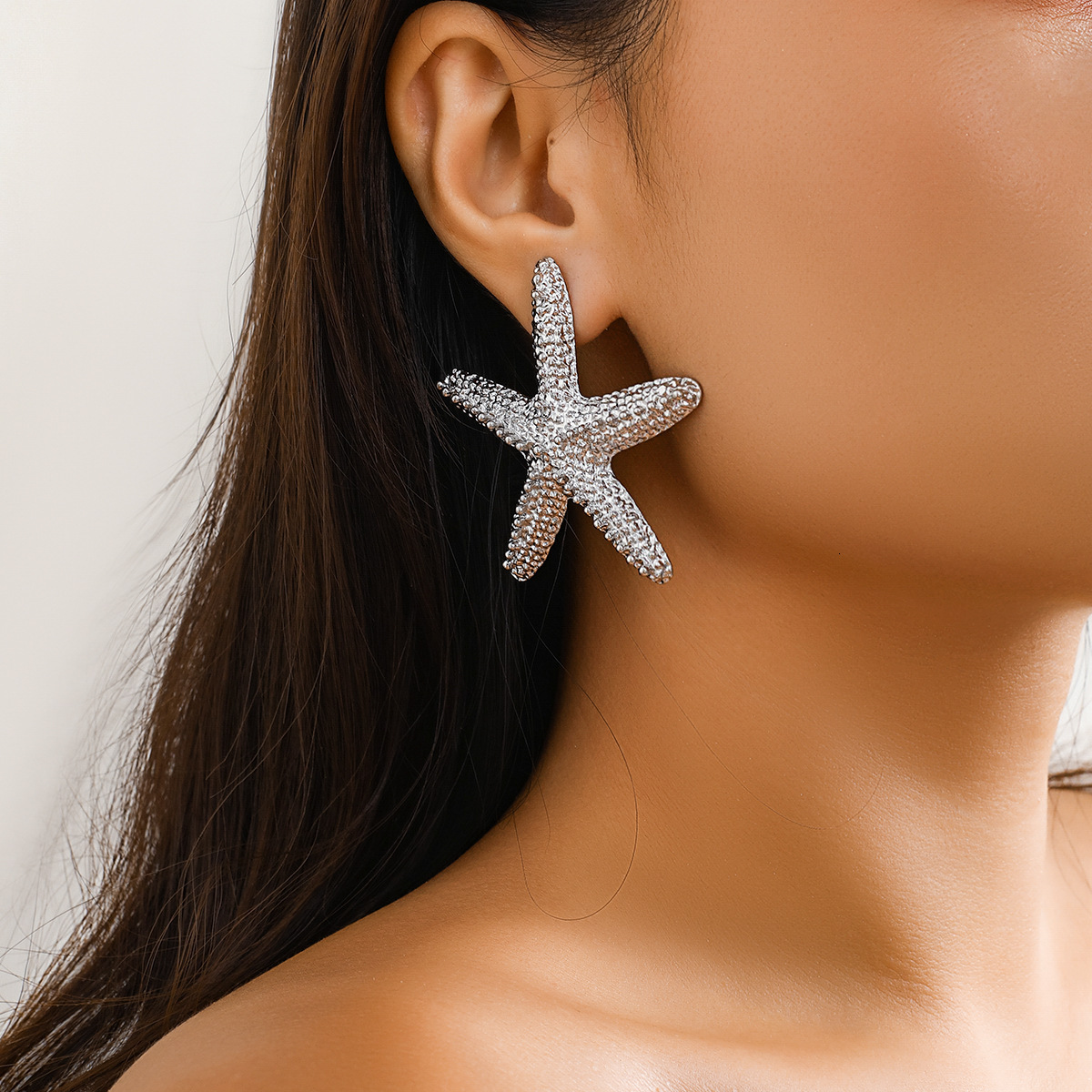 Spicy Girl Style Ocean Starfish Pendant for Women Sweet Cool Star-Shaped Vacation Single Layer Alloy Necklace