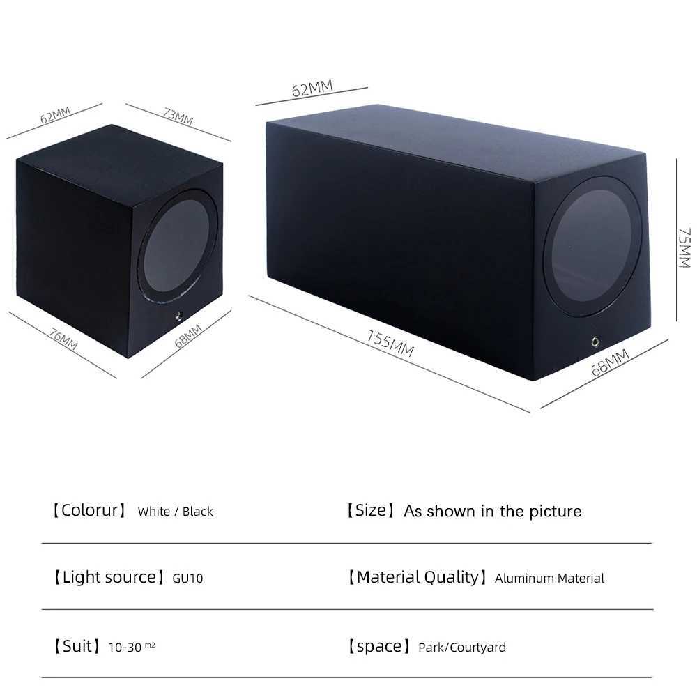 GU10 Base Outdoor Waterproof Wall Lights Garden Porch Wall Lighting LED Wall Lamps AC86-265V Indoor Bedroom Bedside Decoration XJ250624