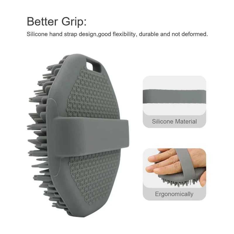 Soft Silicone Body Scrubber Bath Brush With Ergonomic Handle Portable Shower Massage Cleaning Exfoliating Home Tool R250625