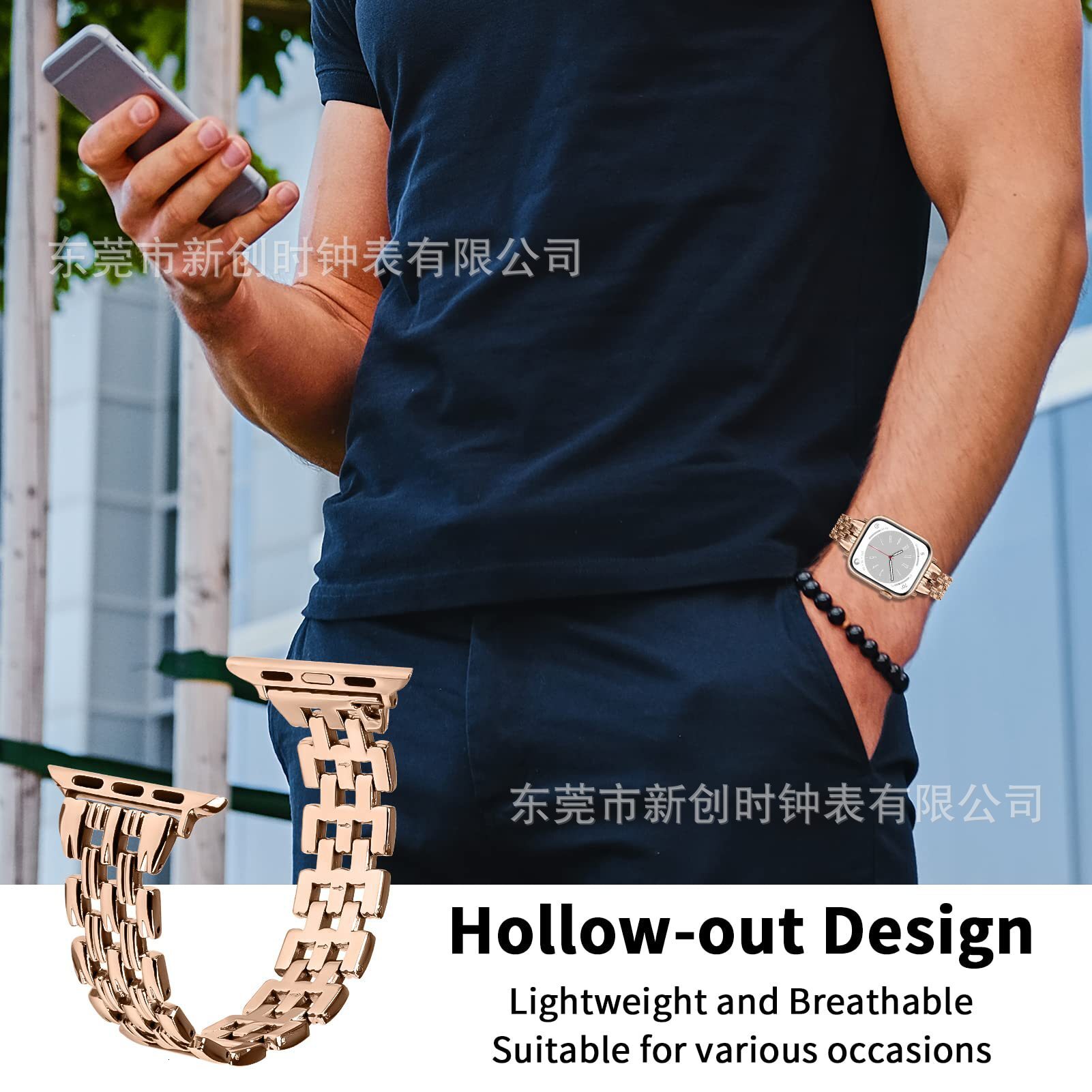 Luxury Premium Fashion Designer Metal Rhinestone Women's Watch Band for Apple Watch Series 1-10