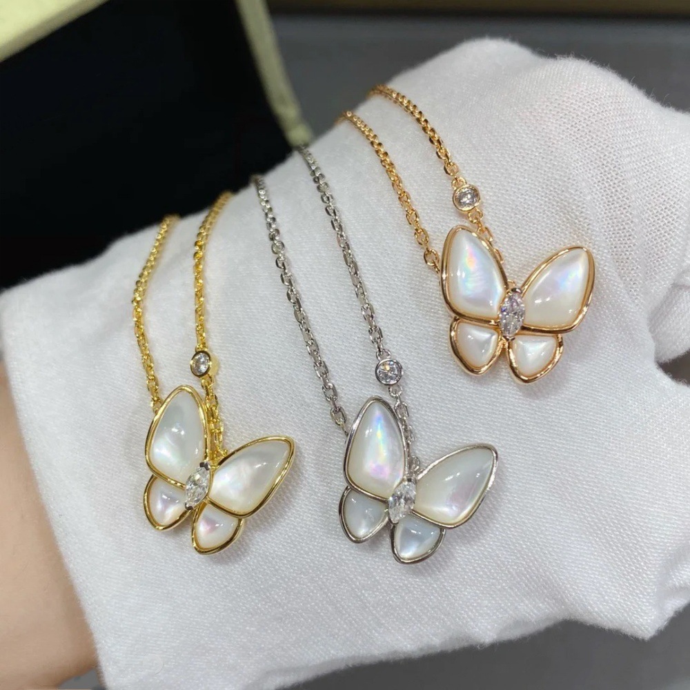 luxury jewelry necklace White Fritillary Butterfly with Full Diamond Thickness Plated 18k necklaces designer designer necklace for woman designer jewelry