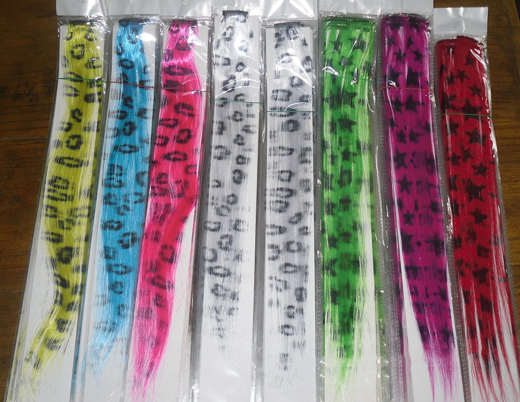 LeeWin Straight Printed Color Clip in Hair Extension,Leopard Print,12pcs/Set Clip on Hair for Kids,Kids Hair Extensions Suit for Woman Girls