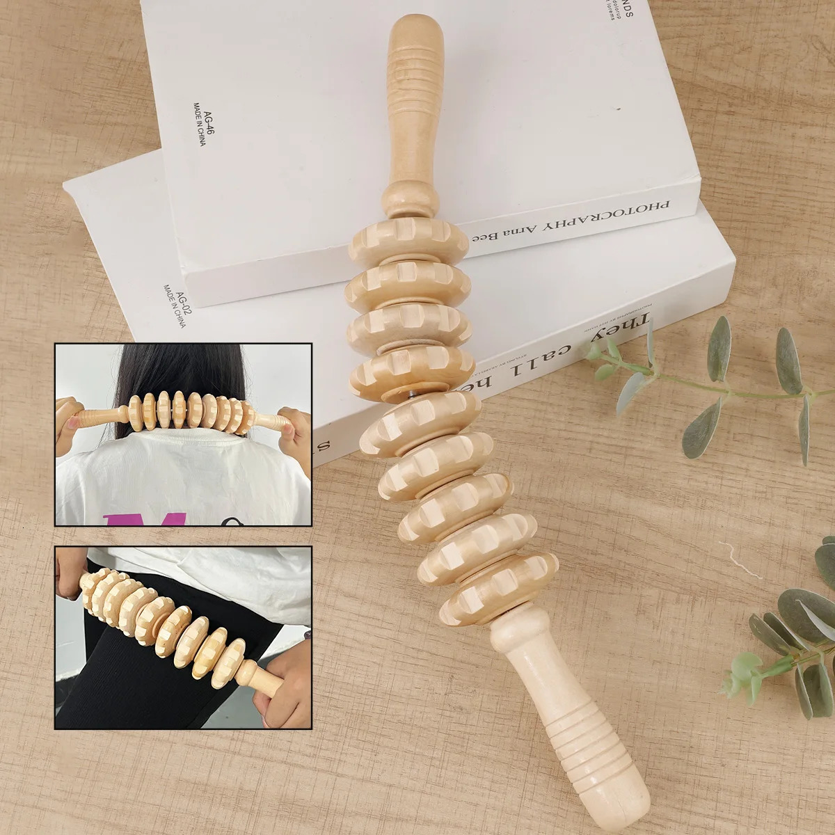 Wooden Therapy Massager Roller Trigger Point Massager Stick for Fascia Cellulite Muscle Abdomen Body Muscle Belly Relief Too 250619
