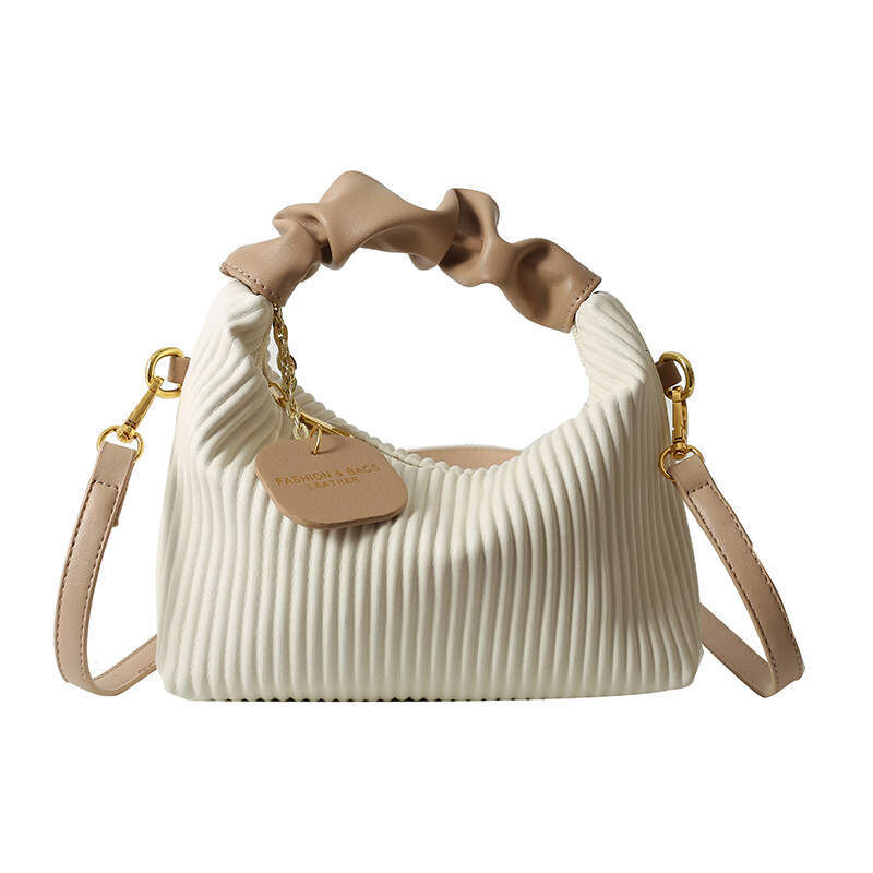 Ins Popular Crossbody Dumpling Ladies Bags 2025 Summer Handheld Pleated High-end Elegant Small Bag