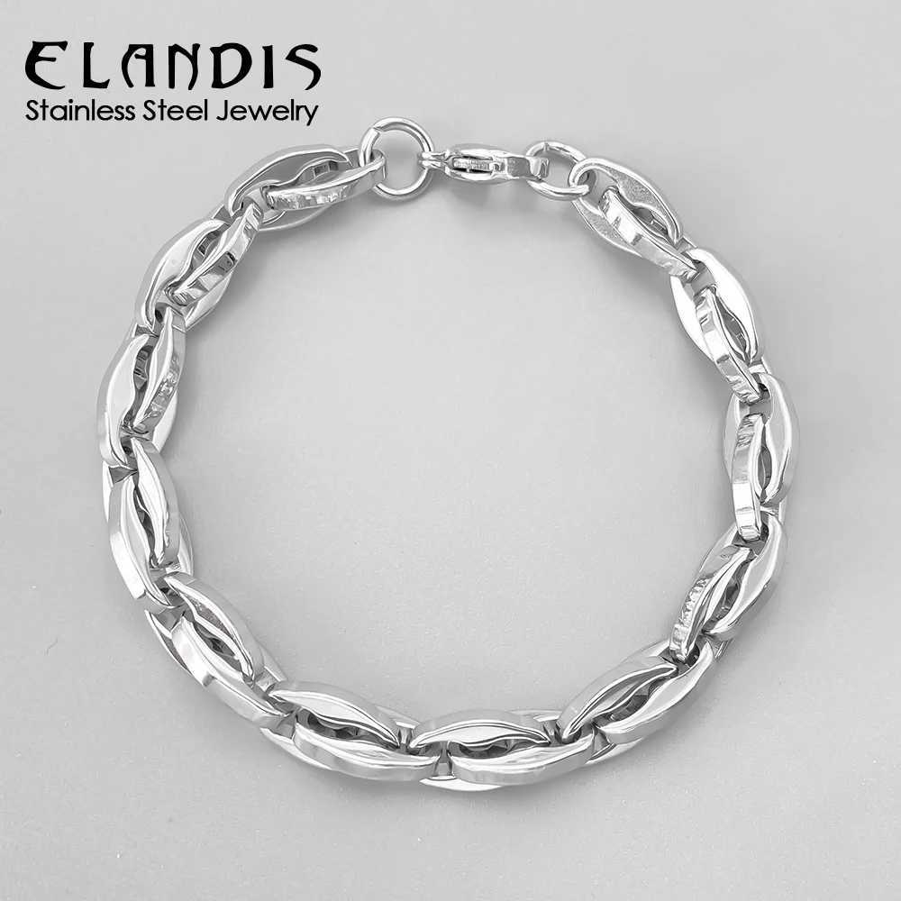 ELANDIS Mens Retro Lip Chain Bracelet Waterproof Stainless Steel Link Wristband Rock Punk Jewelry Gifts X250625