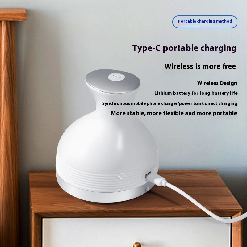 Electric Cordless Vibrator Hair Scalp Massager With Kneading 4 Massage Nodes Handheld Head Scratcher Massager Stress Relax 250625