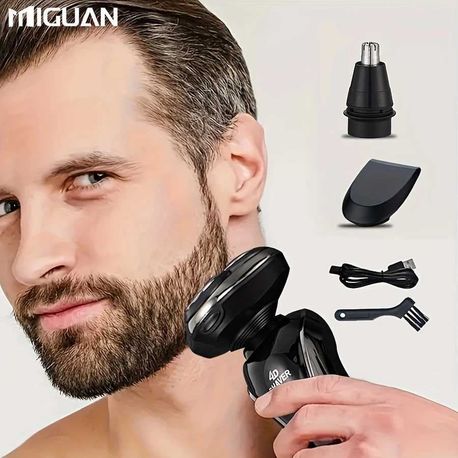 Electric Razor For Men 3 In 1 Electric Shaver Nose Hair Trimmer USB Rechargeable Portable Razor 3D Floating Blade W250625