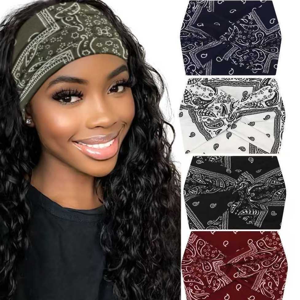 Bohemian cashew elastic cotton sports hair band women's wide brimmed headband Headband Headdress 250615