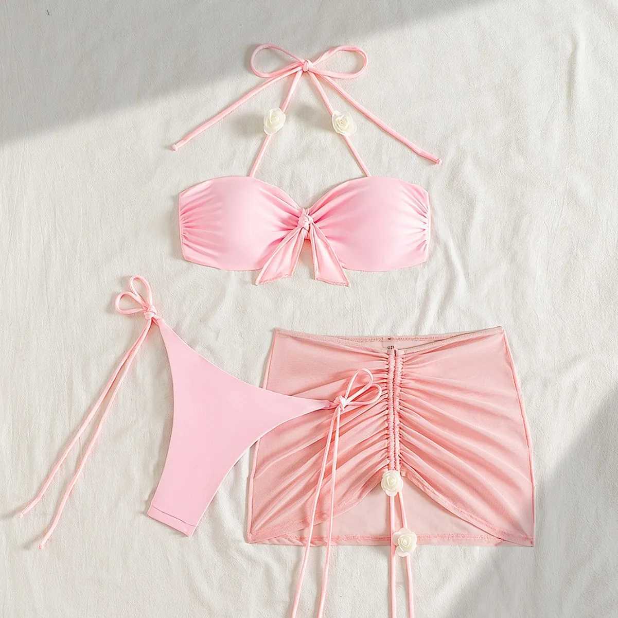 Split Swimsuit Spice Girl Bikini Three-Piece Womens Swimsuit Hot Direct Sales 2025 New Models XJ250624