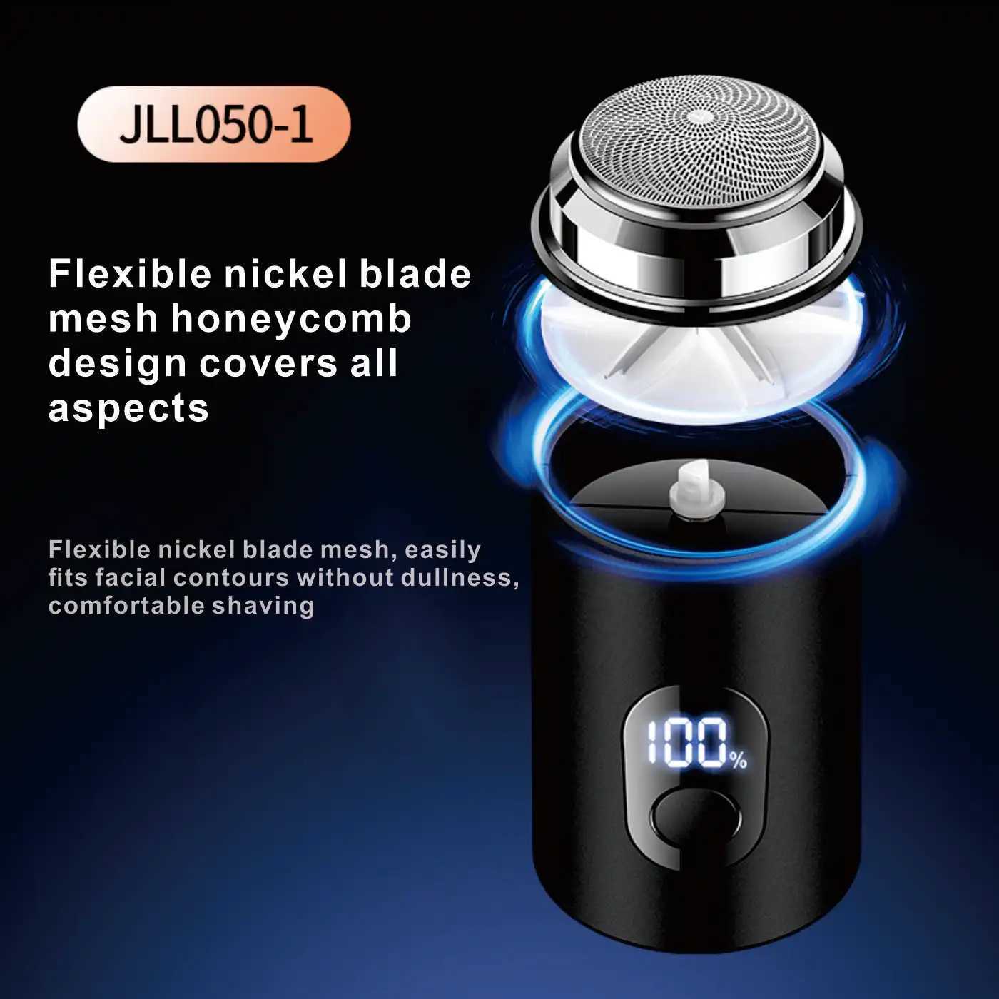 Mini High-Speed Shaver Mens Portable Shaver USB Charging Type-C Fast Charging Intelligent Battery Display Light and Thin Shaver W250625