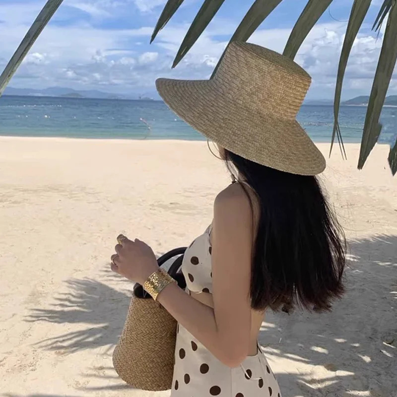 2025 Belt Strap Straw Sun Hat For Women Fashion Vacation Beach UV Hats Summer Wide Brim Travel Panama Hats Outdoor Wholesale 250624