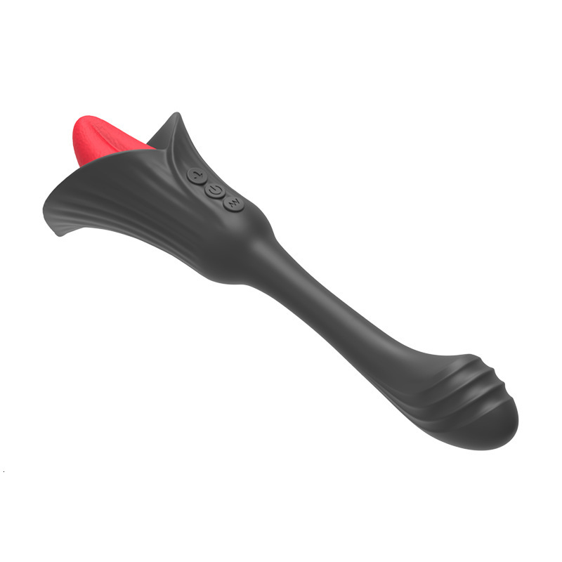 Adult Sex Toys Liquid Silicone Dual-Head Vibrator for Women Tongue Licking Masturbation Device Heating Stick