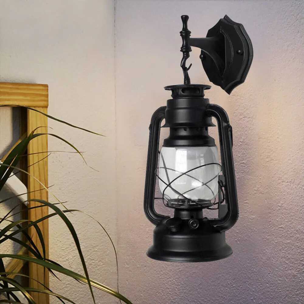Black Antique Vintage Exterior Wall Light Outdoor Wall Mounted Lighting Fixture XJ250624