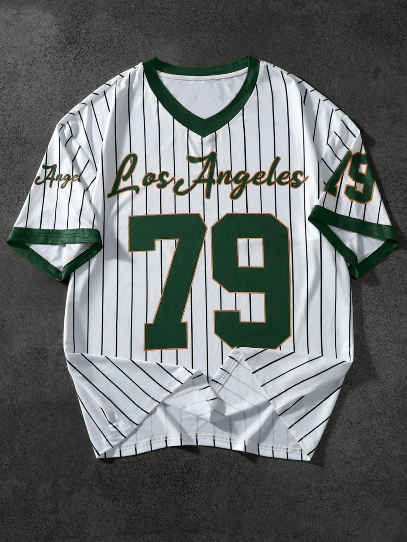 Mens Los Angeles Letter Print VNeck Short Sleeve TShirt Summer Graphic Tee Baseball Jerseys Plus Size Womens Sport 250612