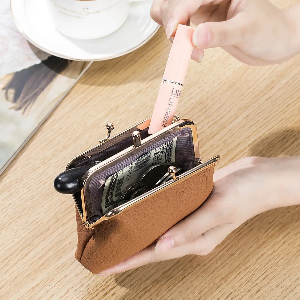 Genuine Leather Womens Wallets Ladies Small Hasp Purses Fashion Portable Money bag Large Capacity Change Bag For Women 250623