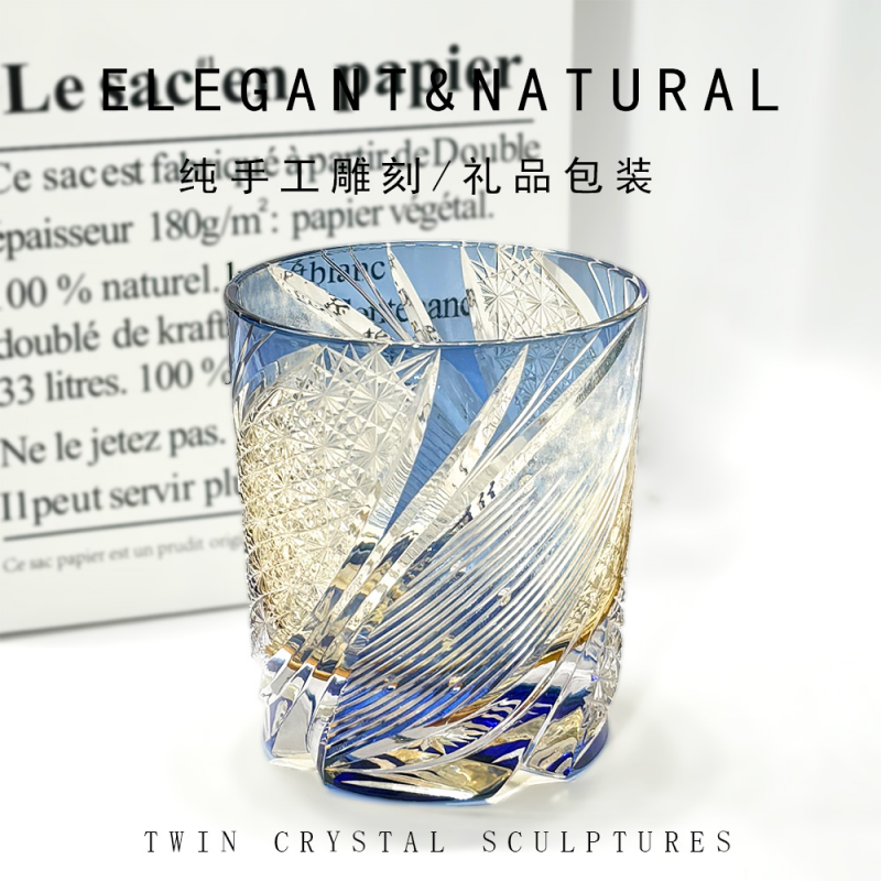 Meteor crystal glass with high aesthetic value, high-end water glass, whiskey glass, and fashionable foreign wine glass