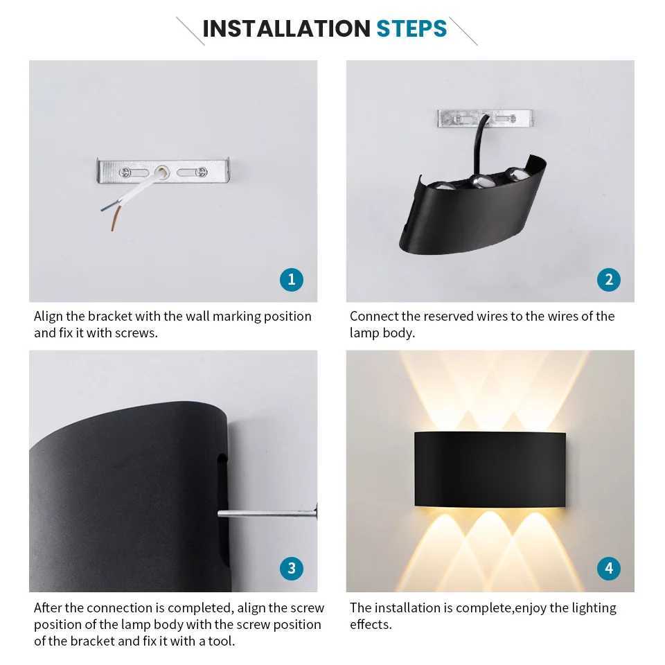 6W LED Wall Light High Brightness Waterproof IP66 AC85-265V Indoor And Outdoor Corridor Garden Decorative Wall Light XJ250624