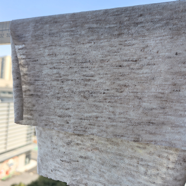 pure linen knitted single jersey fabric