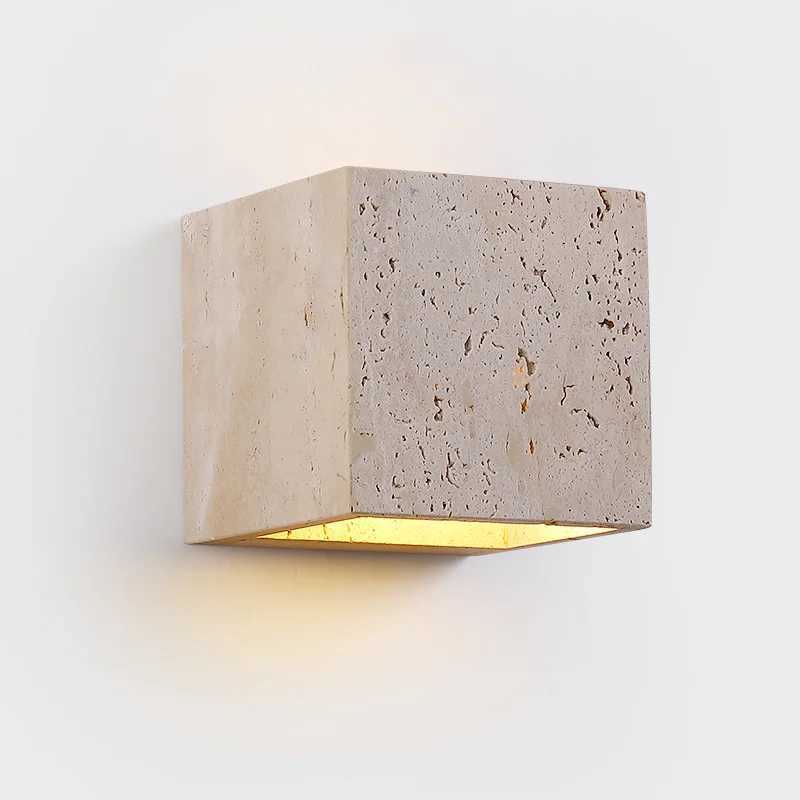 Square Shape Natural Stone Outdoor Waterproof Exterior Wall Lights Courtyard Decoration Sconce Hallway Stairs Bathroom Wall Lamp XJ250624