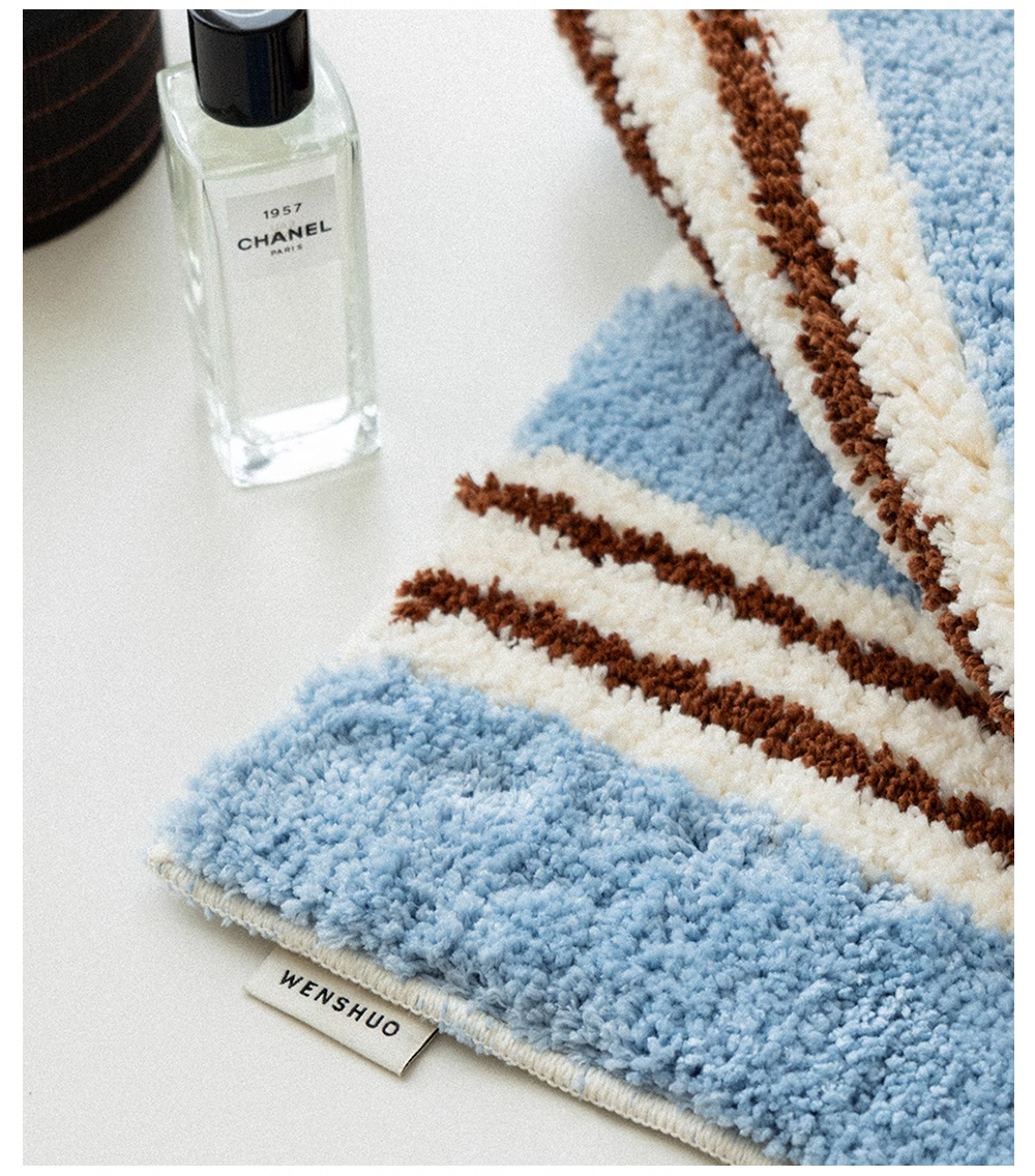 Bathroom checkered style carpet, water-absorbing and anti-slip. H260226