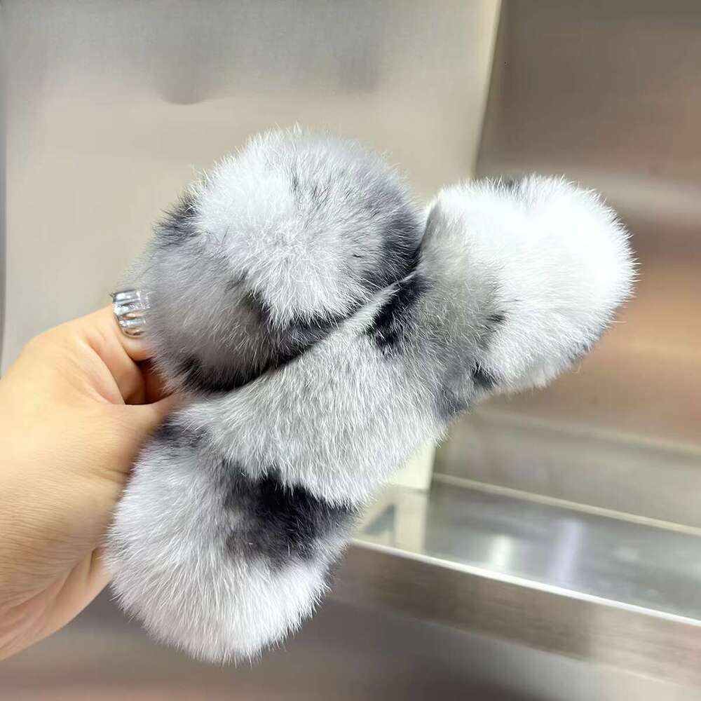 2023 Women Nice Green Real Rex Rabbit Clips Hairpin Fashion Girls Genuine Fur Hair Accessories